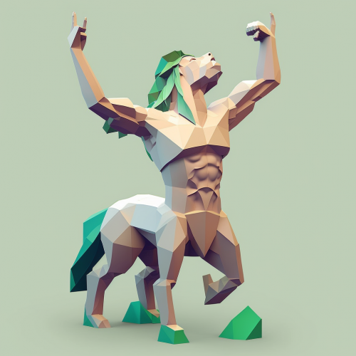 piousbox_a_stylized_low-poly_rearing_centaur_saluting_with_his__bdba2765-9976-4cde-b648-e31478fe08f8